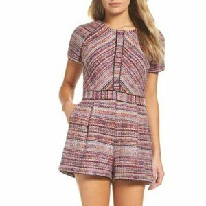 Adelyn Rae Jamie Woven Tweed Romper Size S